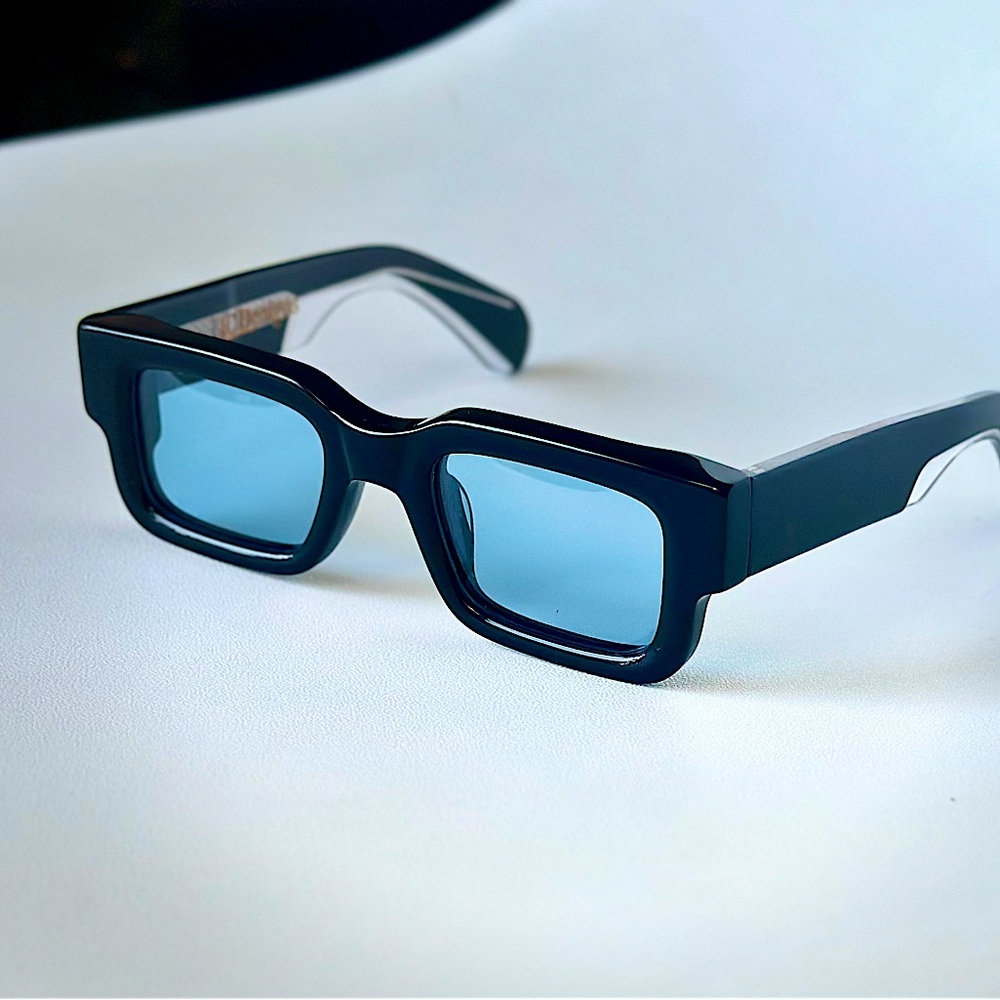 Luxury Polarized Fashion Sunglasses (Black Frame, Azul Lense)